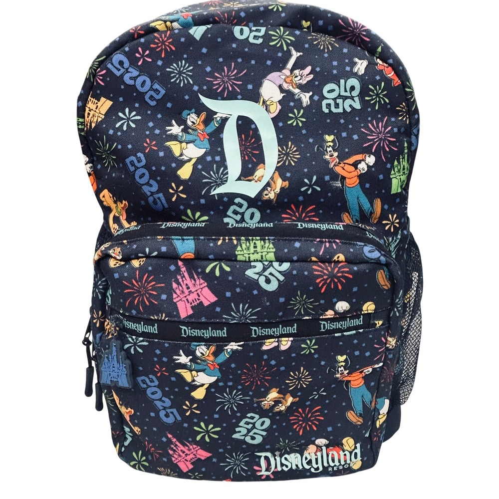 Disneyland Resort 2025 Backpack Disney Parks Fireworks Castle Character Book Bag
